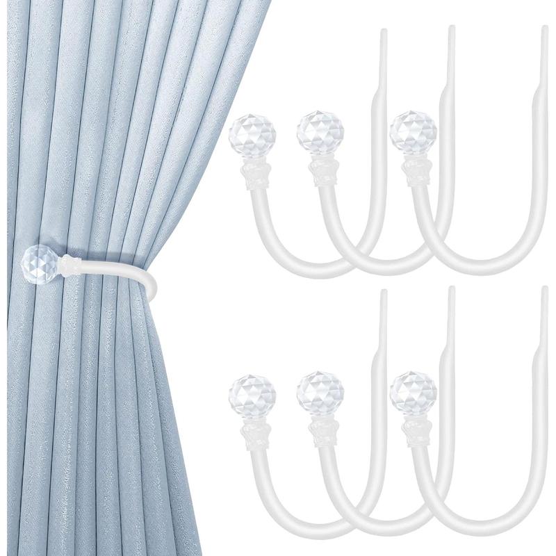 Curtain Holdbacks Black 2count, Curtain Tiebacks Wall Mounted Curtain Hooks Holders for Drapes