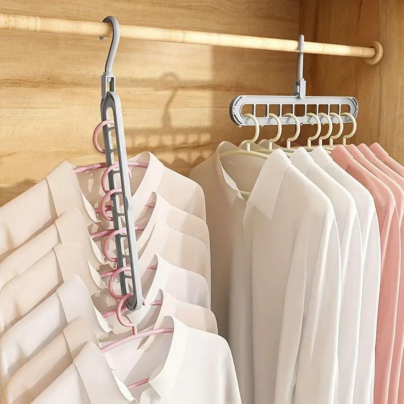 Foldable 9 Holes Clothes Hanger, 1 3 6 Counts Space Saving Clothes Hanger, Clothes Organizer for Home Bedroom Wardrobe Dormitory