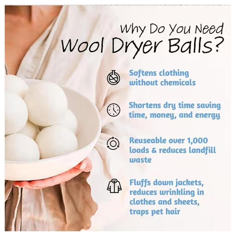 Solid Color Wool Drying Ball, 6 Counts  Laundry Products Anti Wrinkle Wool Ball for Washing Machine, Wool Dryer Ball for Daily Use, Laundry Tools & Accessories, Summer Gift