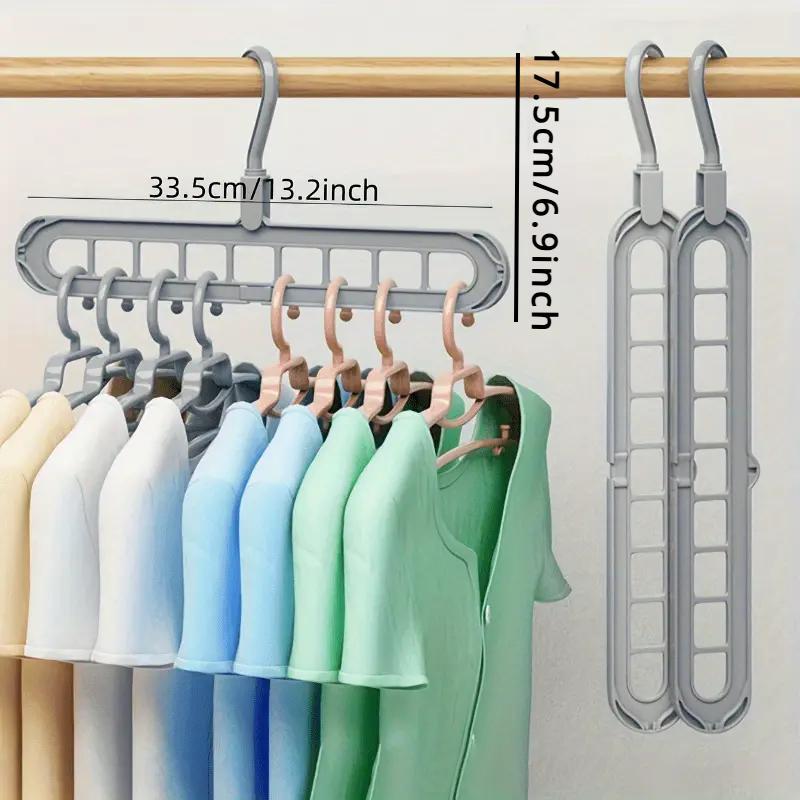 Foldable 9 Holes Clothes Hanger, 1 3 6 Counts Space Saving Clothes Hanger, Clothes Organizer for Home Bedroom Wardrobe Dormitory