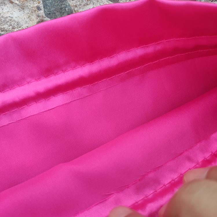 Pink   Black Color Satin silk wig storage bag with tassel drawstring for wig storage pink silk wig bag 1 Count