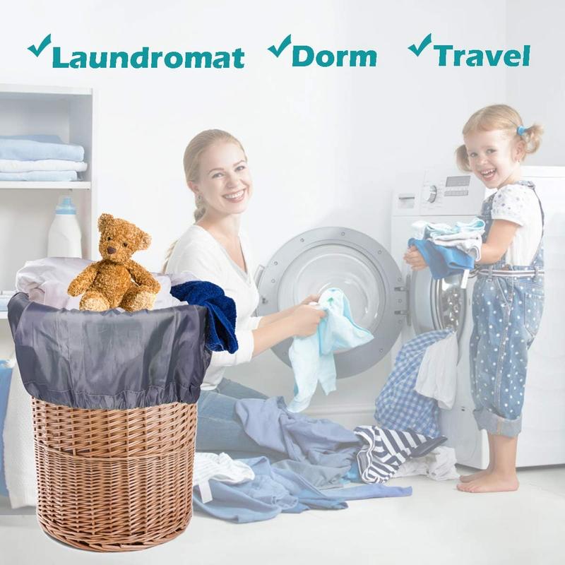 2 Pack Heavy Duty Laundry Bag, XL Nylon Laundry Bags with Straps, Washable Large Dirty Clothes Organizer with Drawstring Closure