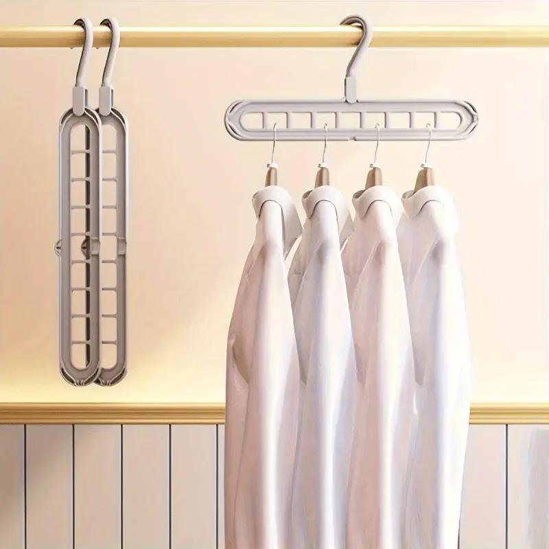 Foldable 9 Holes Clothes Hanger, 1 3 6 Counts Space Saving Clothes Hanger, Clothes Organizer for Home Bedroom Wardrobe Dormitory