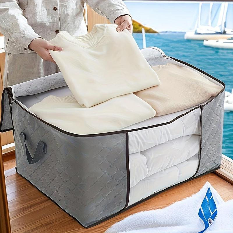 90L Ultra-Large Foldable Storage Bag with Reinforced Handle - Effortlessly Organize Bedroom & Closet, Perfect for Comforters, Blankets, Bedding, and Sweaters