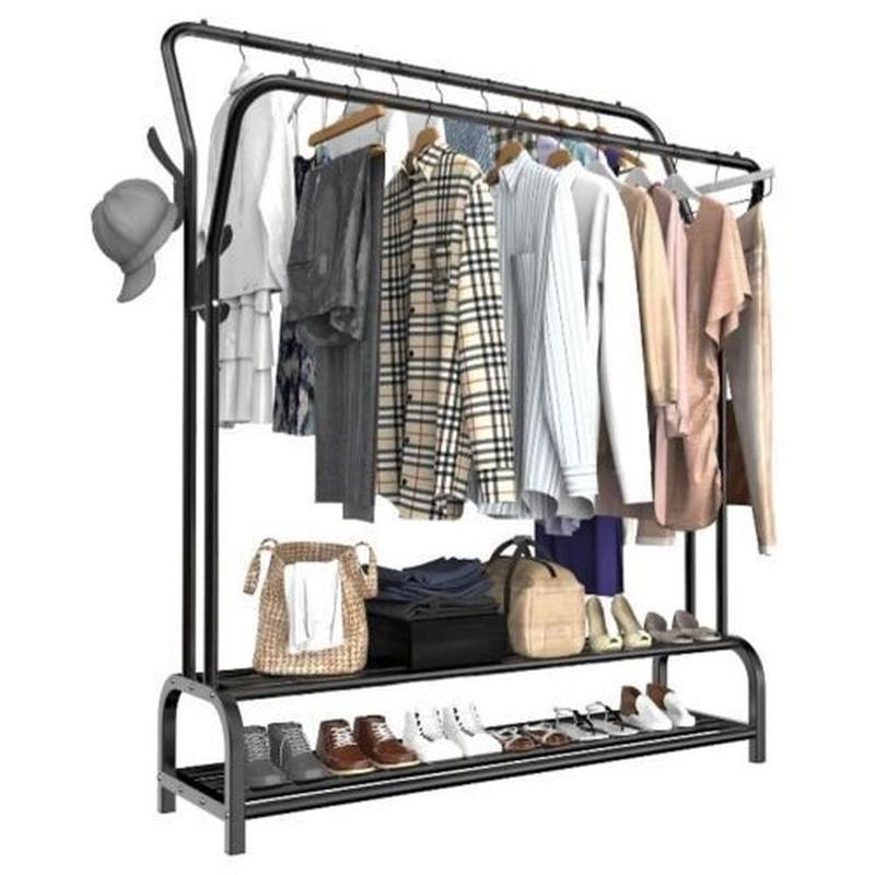 Heavy Duty Clothing Garment Rack Clothes Organizer Double Rails Hanging Stand US