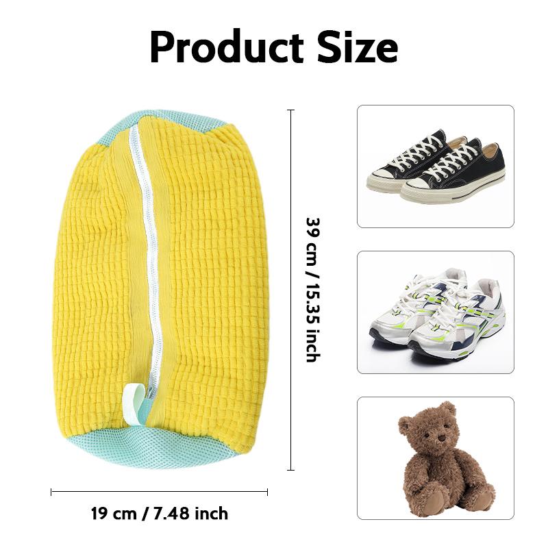 Laundry Shoe Bag Shoe Washing Machine Bag Reusable Shoe Bag Washing Machine for All Shoe Types Large Size Yellow