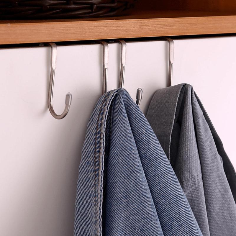Stainless Steel S-shaped Hook, 2 3 Counts Multifunctional Hanging Organizer, Bedside Cabinet Door Hanging Clothes Hook, Over The Door Towel Hanger