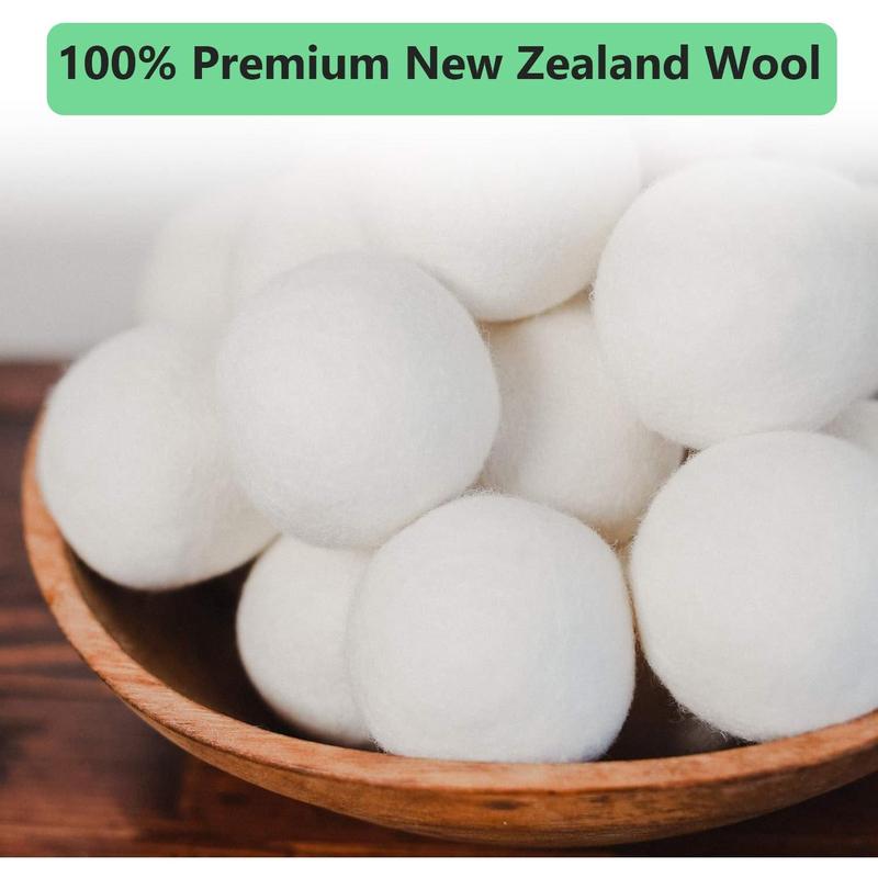 CoolCloudS Wool Dryer Balls Organic XL 6-Pack 100% New Zealand Wool Eco Dryer Balls Laundry by Handmade Reusable Natural Fabric Softener Reduce Wrinkles, Save Time & Energy, , Safe