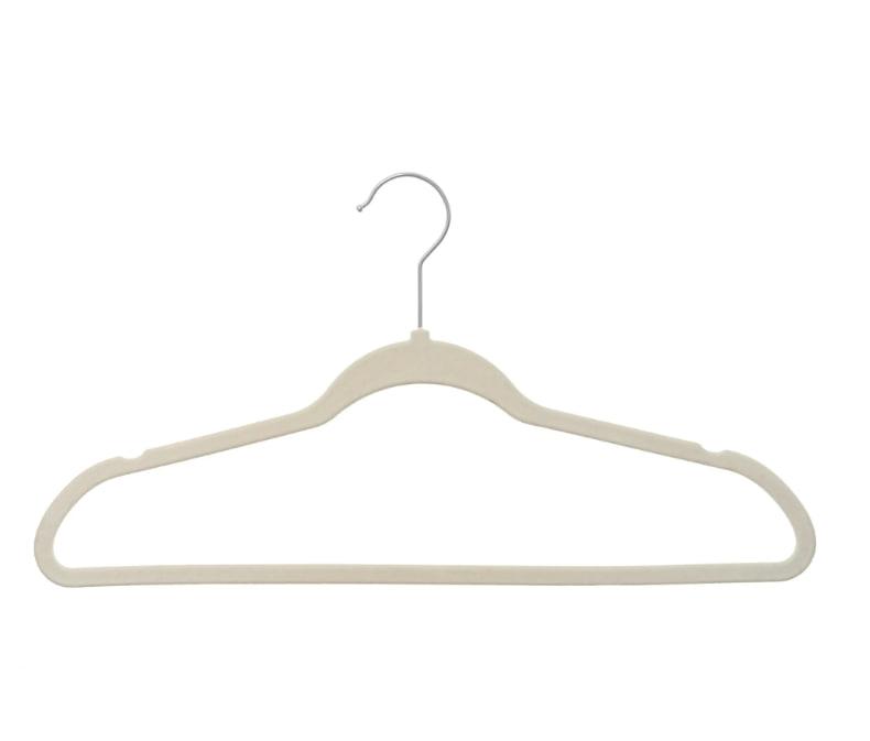 mes & Gardens Non-Slip Velvet Adult Clothing Hangers, 30 Pack, Black  Beige, Space Saving