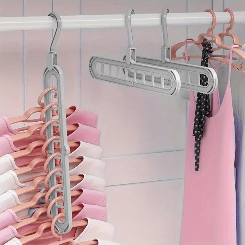 Foldable 9 Holes Clothes Hanger, 1 3 6 Counts Space Saving Clothes Hanger, Clothes Organizer for Home Bedroom Wardrobe Dormitory