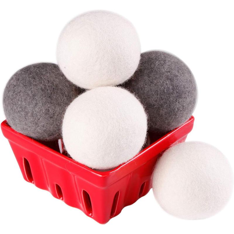 CoolCloudS Wool Dryer Balls Organic XL 6-Pack 100% New Zealand Wool Eco Dryer Balls Laundry by Handmade Reusable Natural Fabric Softener Reduce Wrinkles, Save Time & Energy, , Safe