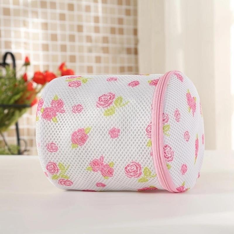 Flower Design Laundry Bag, 1 Count Mesh Washing Bag, Underwear Bra Special Anti Deformation Washing Bag, Machine Washing Mesh Bag, Laundry Tools & Accessories