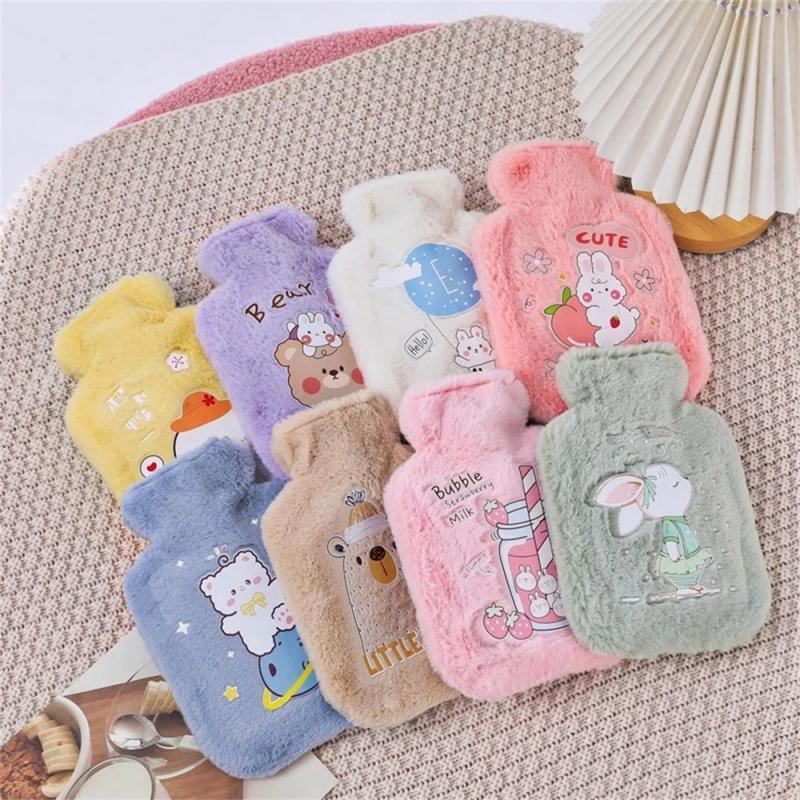 Hot Water Bag Thick Plush Cartoon 750ml Cute For Women Hand Warmer Hand Feet Winter Warm Hand Warmer Bags Portable