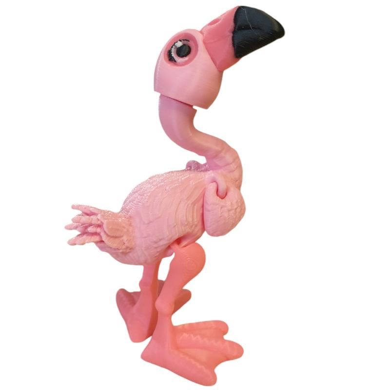 Articulating Flamingo 3D Printed Figurine Movable Plastic Tropical Shelf Decor Ornaments