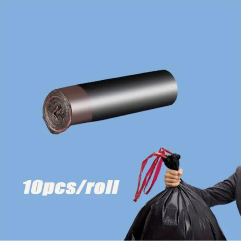 35 Gallon Trash Bag, 10pcs 20pcs roll Thick & Durable Household & Commercial Garbage Bag, Large Capacity Drawstring Bin Bag