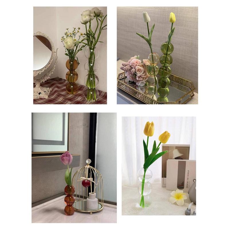 1pc Clear Flower Vase, Modern Glass Vase For Flower For Home Decor,Home Decor,Flower Vase,Centerpiece,Table Decor