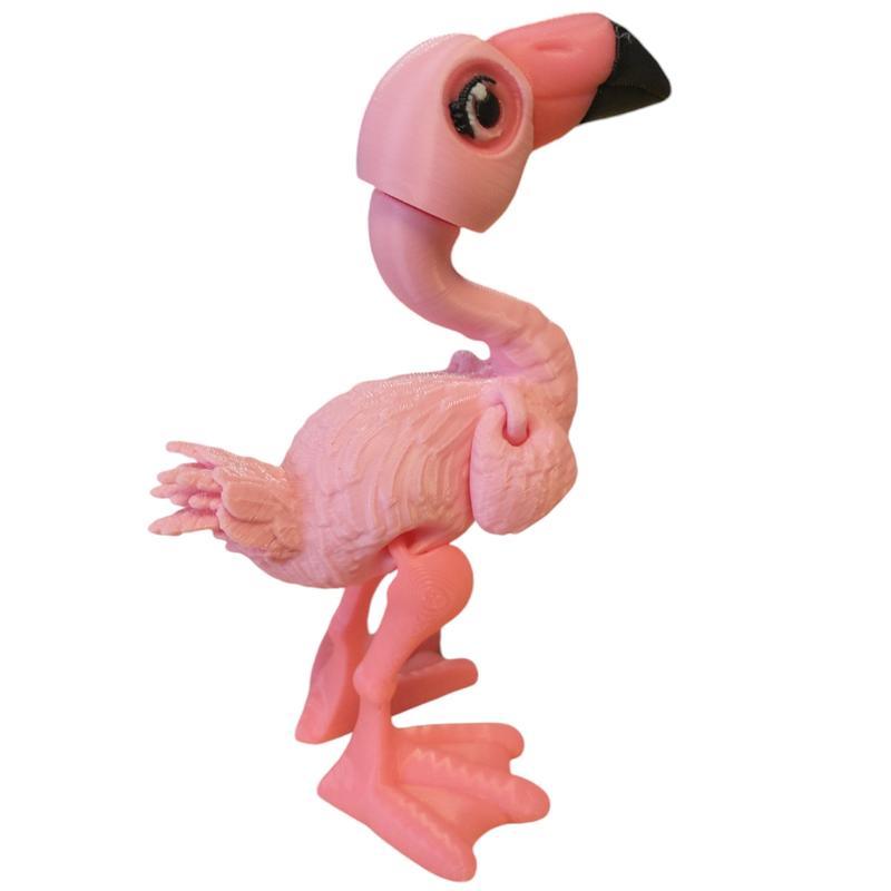 Articulating Flamingo 3D Printed Figurine Movable Plastic Tropical Shelf Decor Ornaments