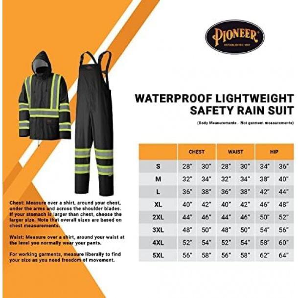 Lightweight Waterproof Safety Rain Suit - Reflective Work Rain Gear for Men and Women