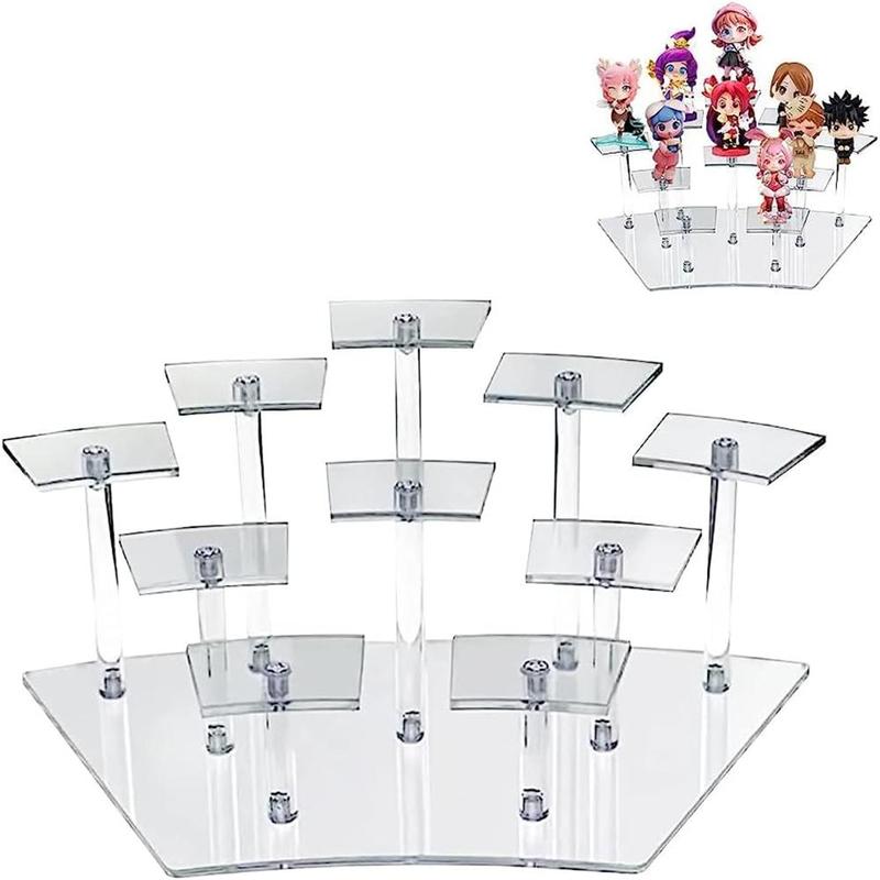 Acrylic Mini Figures Display Stand, 1 Count 10-tier Acrylic Mini Figures Display Stand, Household Perfume & Cosmetic Storage Shelf Organizer