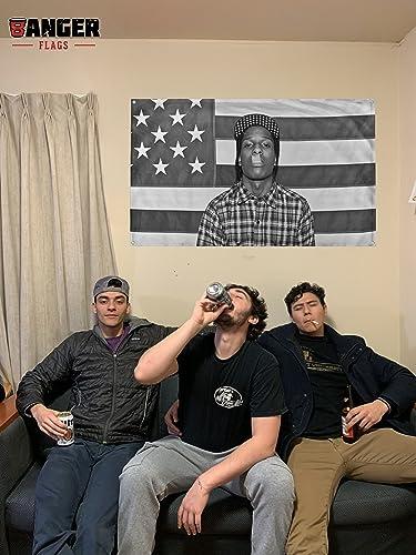 A$AP Rocky ASAPS American Flag Rap Rapper Motivational Inspirational Office Gym Wall Dorm Decor Design on a 3X5 Feet Flag Banners Ornaments