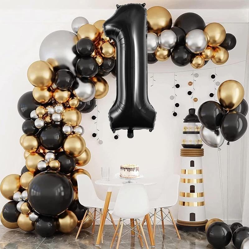 Large Black  Balloons, 40 Inch Foil Balloons, Giant Number Balloons for Women Men Birthday Party Anniversary Celebration Decorations