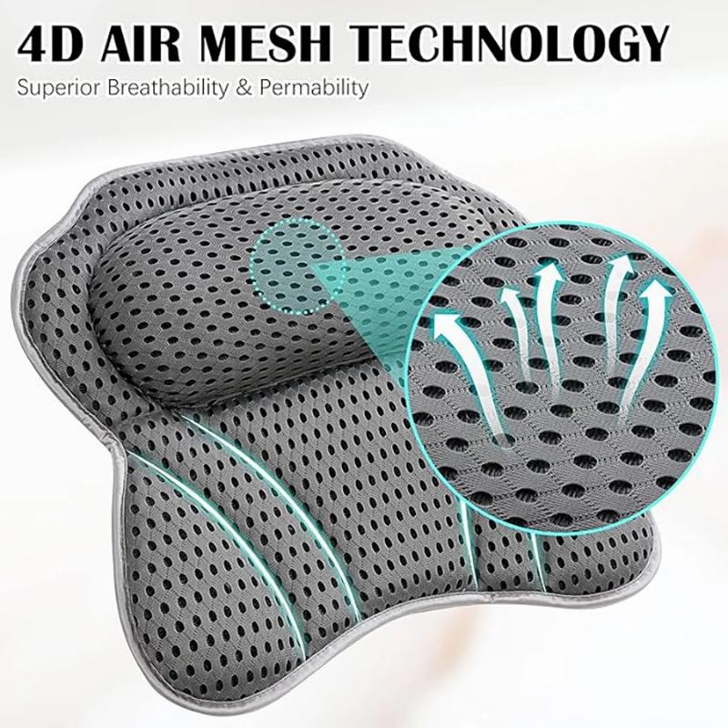 Bath Pillow Bathtub Pillow, Neck Back Support, Ultra Soft 3D Breathable Mesh Spa Cushion, Headrest, Bathroom Accessories, Gifts