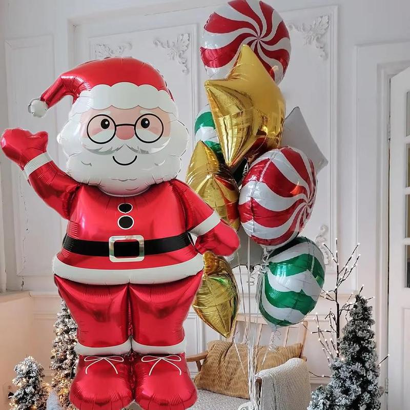 Santa Claus Design Balloon, 1 Count 62.4 Inch Large Christmas Party Balloon Decoration, Balloon for Festivals Christmas New Years Party