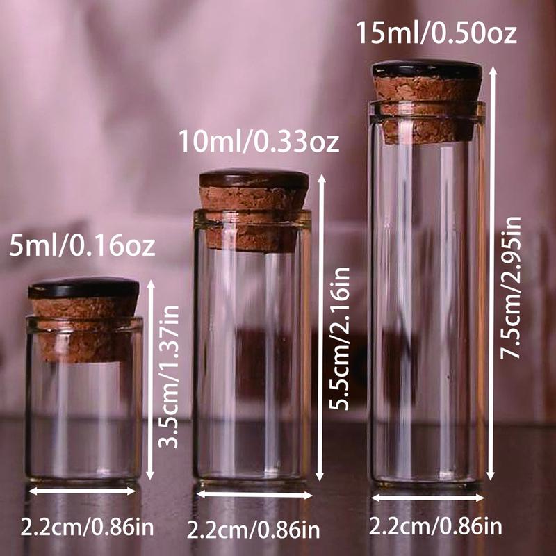 Mini Glass Jar with Cork Stopper, 12pcs 6 Counts Clear Glass Bottle, Portable Storage Jar for Crafts, Projects, Decoration, Party Favors