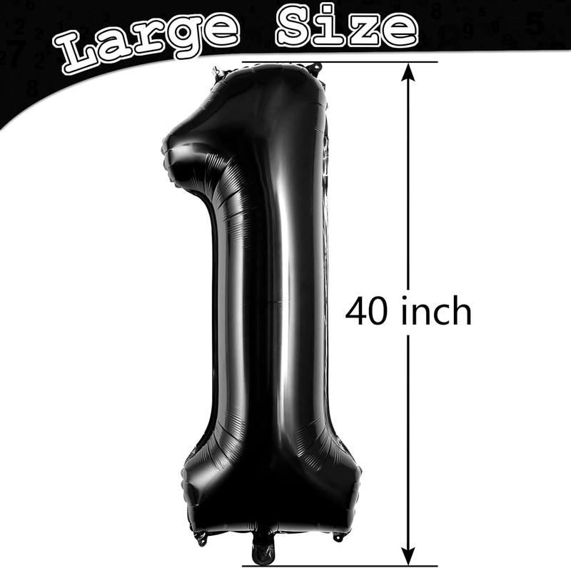 Large Black  Balloons, 40 Inch Foil Balloons, Giant Number Balloons for Women Men Birthday Party Anniversary Celebration Decorations