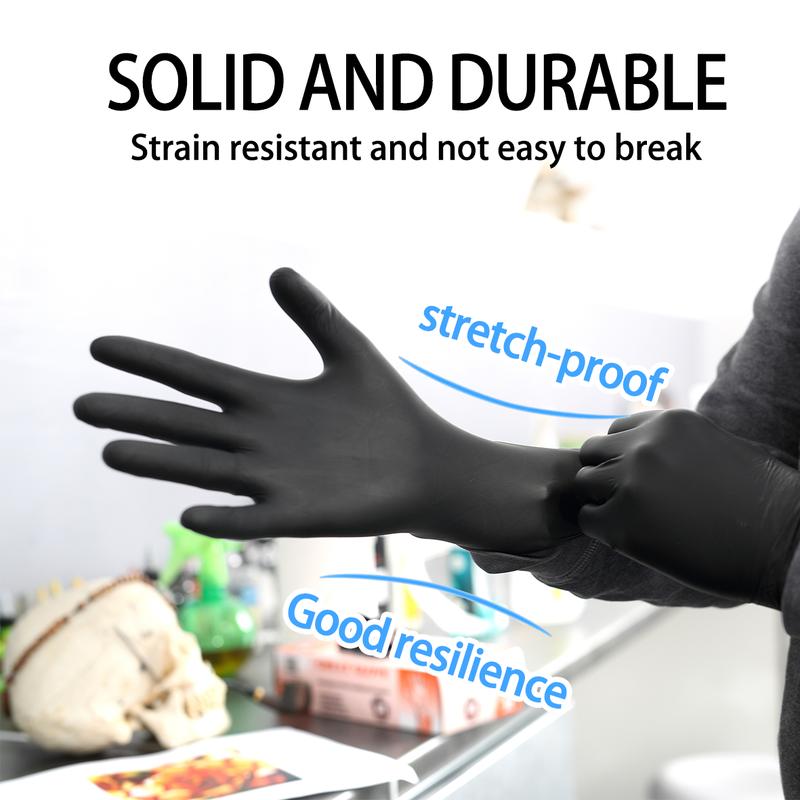 GP Craft  Black Nitrile durable disposable  gloves, 5 mil, powder free and latex-free, elastic, wear resistant, clean and waterproof Hand Thick