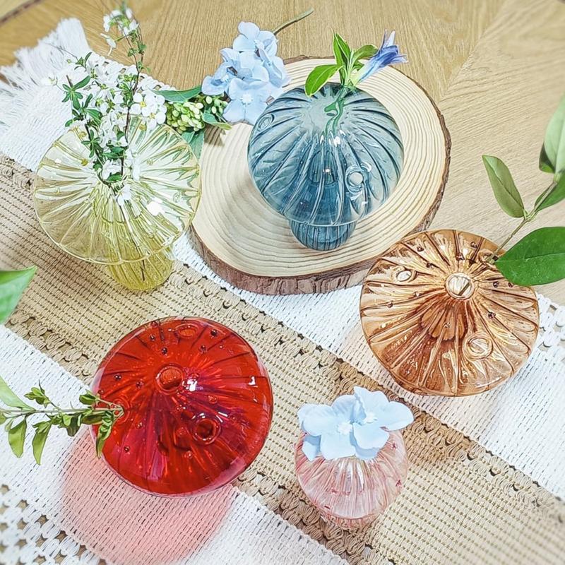 Mushroom Decor 5 count Mini Vase Propagation Station Planters for Indoor  Terrarium Flower Vase for Gifts Home Decor Small Vases Bud for Table Centerpiece