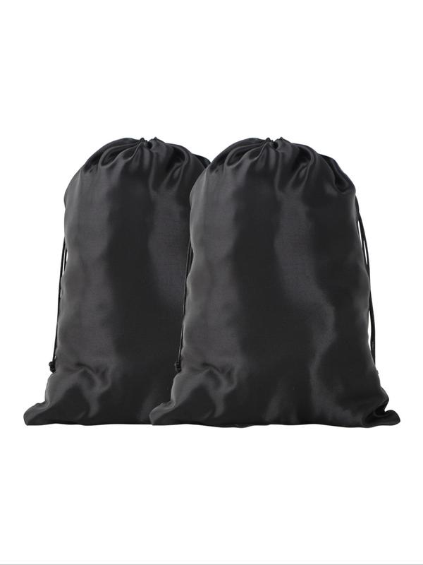 2pcs Drawstring Hair Wig Storage Bag, Satin Wig Pouch, Wig Storage Organizer for Home & Salon