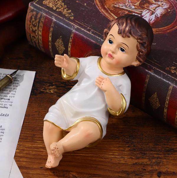 1PC Christmas Nativity Jesus Holiday Gifts Crafts Christian Holy Baby Child Catholic Figures Jesu Statuette Baby Figurine