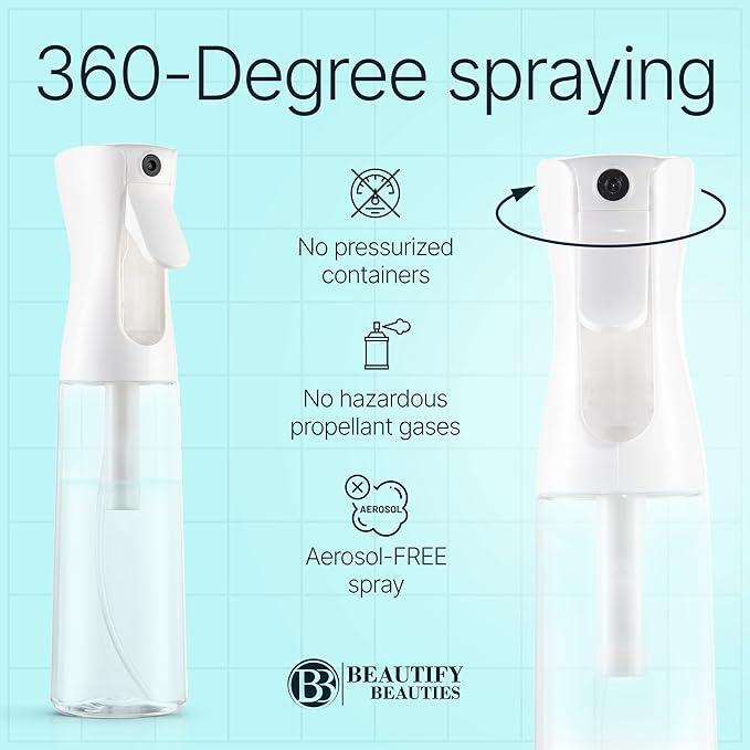 2 PCS Continuous Spray Bottle withUitraFine Mist -Versatile WaterSprayer forHair, Home Cleaning,Salons, Plants,Aromatherapy, andMore -Hair SprayBottle (Clear-7.040z 200mI)