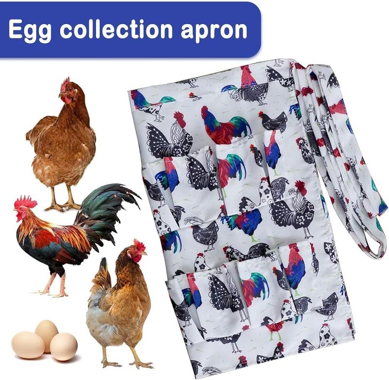 Egg Apron, Egg Apron with 12 Deep Pockets for Chicken Duck Goose Eggs, Gathering Holding Apron for Housewife Farmhouse