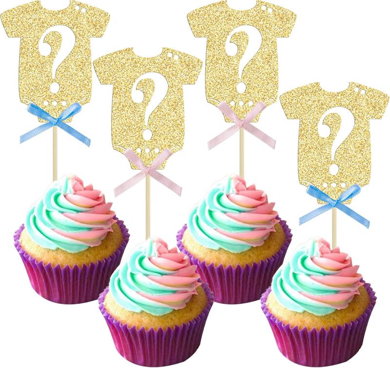 Boy or Girl Cake Topper Glitter Pink or Blue Cake Pick Gender Reveal Cake Decorations for  Shower Gender Reveal Theme  Boys Girls Birthday Party Decoration Supplies