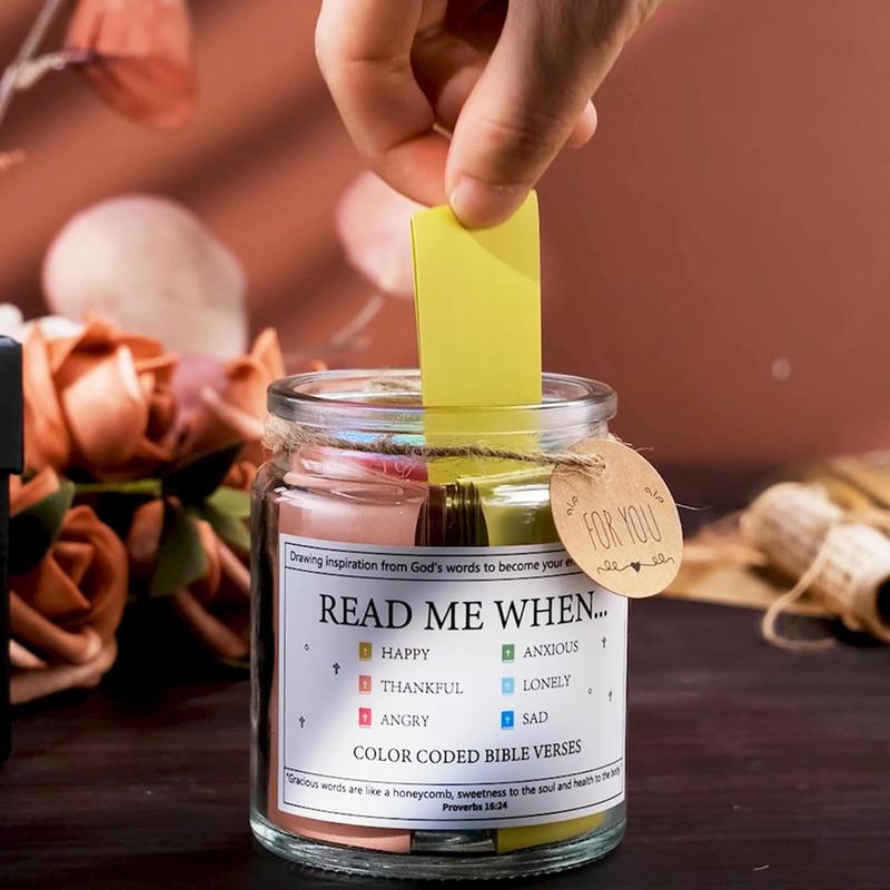 2024 Bible Verse Jar,Read Me When Bible Verses Jar for Emotions and Feelings,Scripture Prayer Cards Hope Jar,Religious Graduation Gift,Bible Study Church Christian Gifts for Women Men Mom Dad Friend