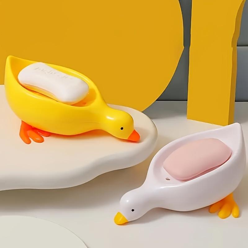 [FB&CM]Duck-Shaped Soap Dish With Drainage - Non-Slip, Alcohol-Free Bathroom Countertop Organizer Kitchen