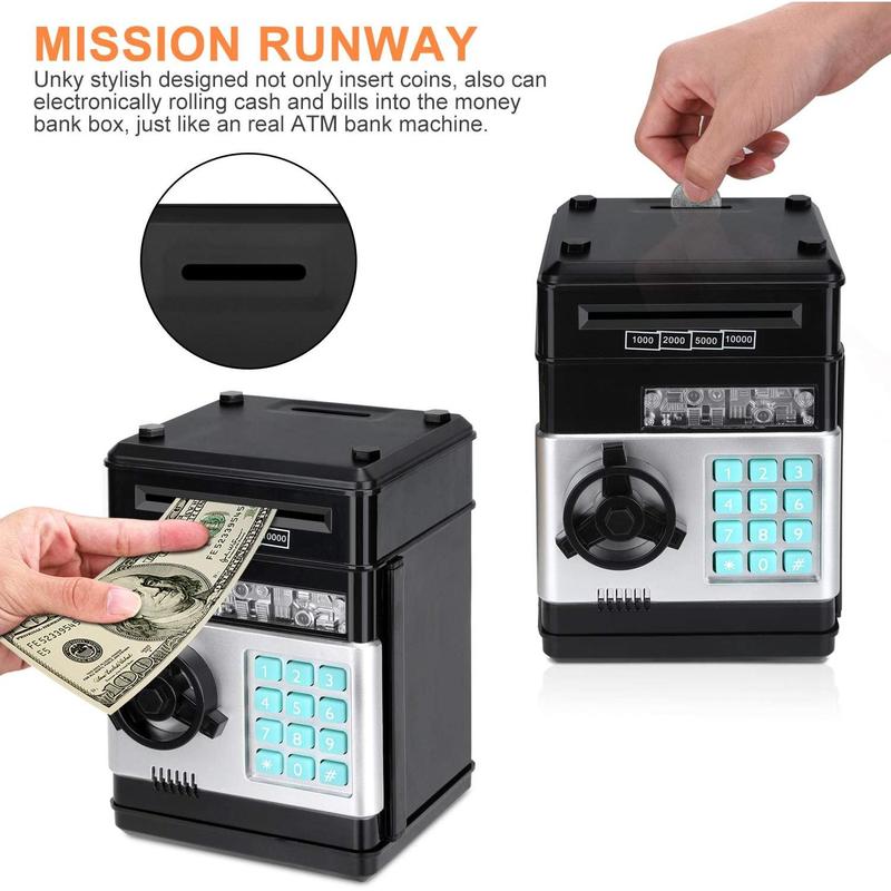 [HOLIDAY SALE 51%]  Children's Electronic Piggy Bank Toy with Digital Cash Saving Safe Box for Coins Mini ATM Machine Spaarpot Coin Lock Security Money