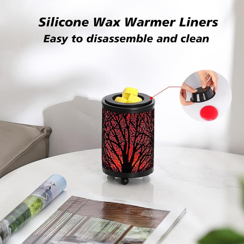 Electric Wax Melt Warmer PTC Heating Plate with 7 Colors LED Changing Light Wax Warmer Fragrance Warmer for Home Office Gifts & Decor(Black Forest)