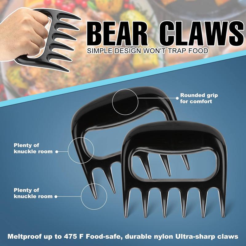 Meat Claws 2 Pack, Shredding Meat Bear Claws, Meat Shredder Tool Bear Claws Chicken Shredder Smoker Grill Accessories for Turkey, Christmas Stocking Stuffers BBQ Gifts for Men