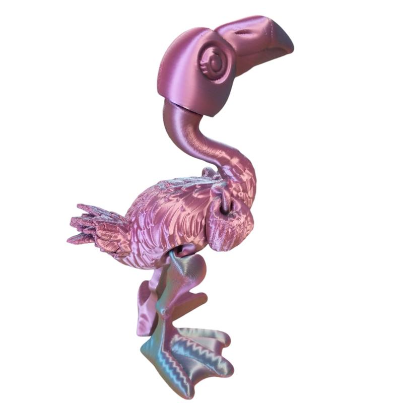 Articulating Flamingo 3D Printed Figurine Movable Plastic Tropical Shelf Decor Ornaments