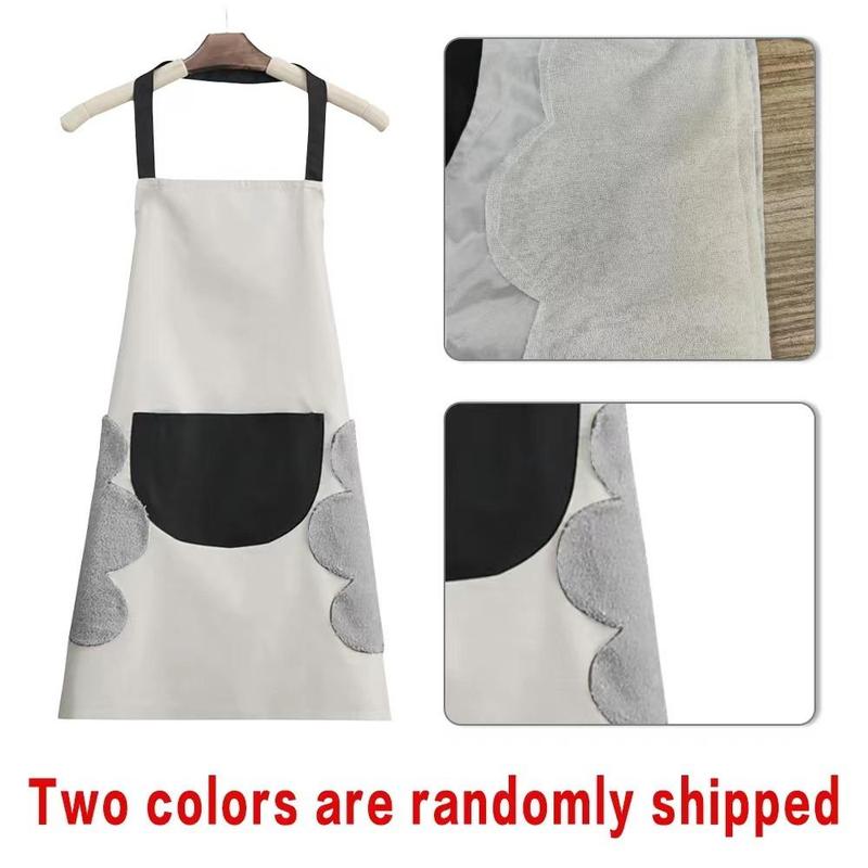 Letter & Garland Pattern Apron, 1 Count Oil-proof Adjustable Bib Apron, Stain-resistant Kitchen Cooking Apron for Restaurant, Easy To Clean