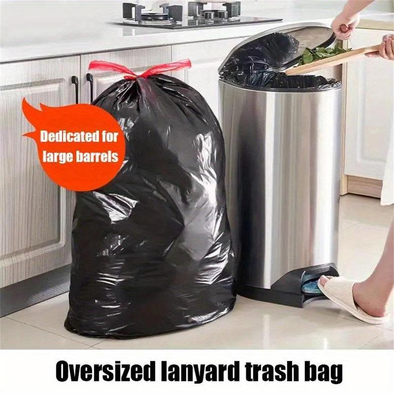 10pcs roll Heavy Duty Trash Bag, Durable Drawstring Kitchen Garbage Bag, Industrial Recycling Plastic Garbage Bag