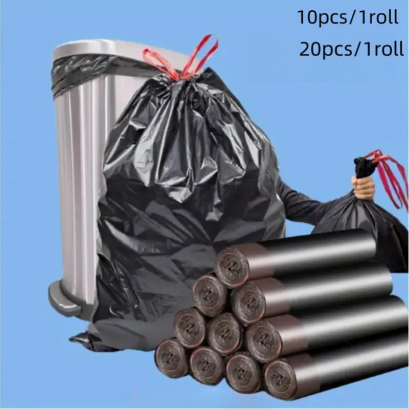 35 Gallon Trash Bag, 10pcs 20pcs roll Thick & Durable Household & Commercial Garbage Bag, Large Capacity Drawstring Bin Bag