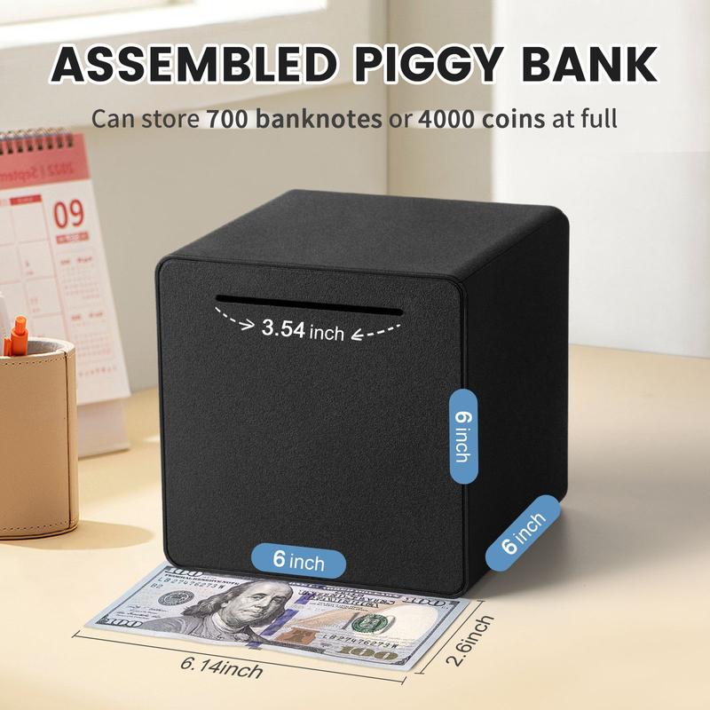 LuuLake 6 Inch Piggy Bank for Kids Adults Must Break to Open DIY Money Savings Box Decor Gift