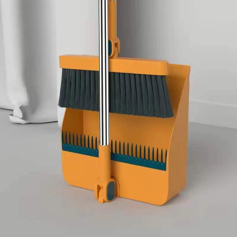 Long Handle Rotatable Broom & Dustpan Set, 1 Set Efficient Floor Cleaning Tool with Comb Tooth for Hard Floors, Perfect for Home, Kitchen, Bedroom, Office, and Outdoor