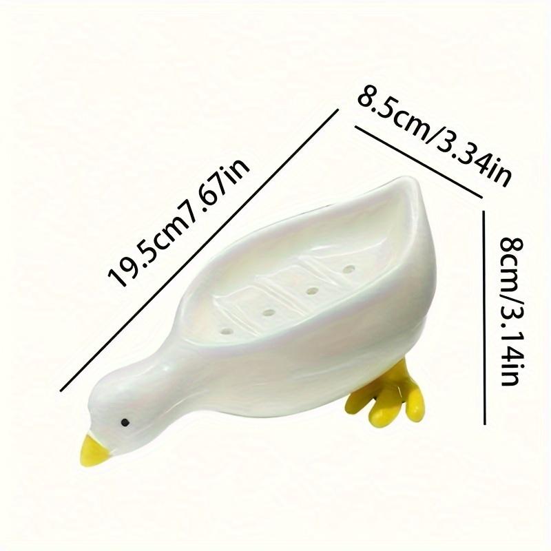 [FB&CM]Duck-Shaped Soap Dish With Drainage - Non-Slip, Alcohol-Free Bathroom Countertop Organizer Kitchen