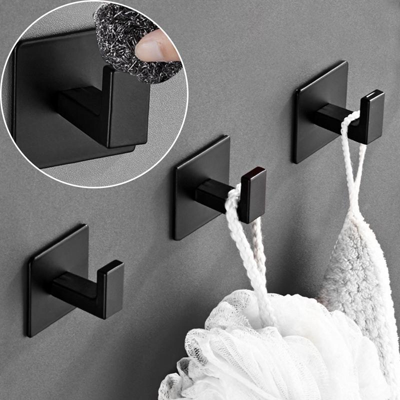 Wall Mounted Hook, Punch Free Self Adhesive Wall Hook, Storage Hook for Bathroom, Kitchen, Closet, Home Organizer