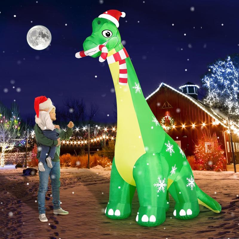 Christmas Inflatable Dinosaur Decoration, 1 Count Built-in Led Lights Inflatable Ornaments Decoration, Outdoor Holiday Party Decoration, Christmas  Viral Hobby Lobby Ornaments Decor